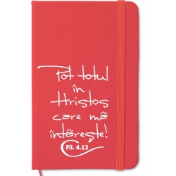 Notebook A5, rosu, Pot totul in Hristos